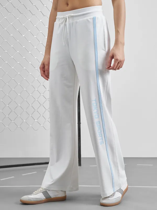 Street By Tokyo Talkies Women White Regular Fit Track Pant