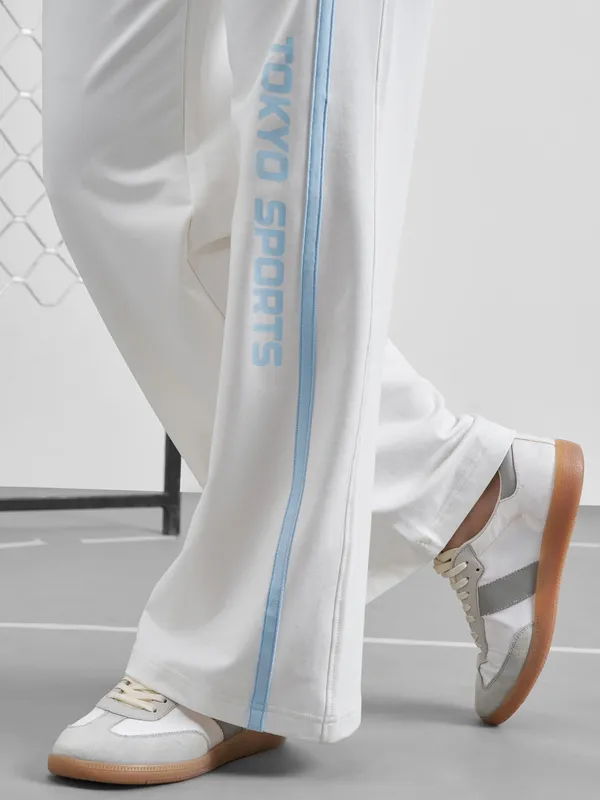 Street By Tokyo Talkies Women White Regular Fit Track Pant