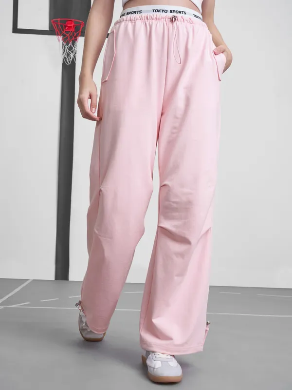 Street By Tokyo Talkies Women Pink Regular Fit Track Pant