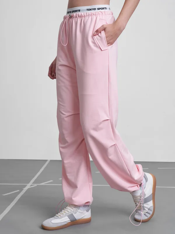Street By Tokyo Talkies Women Pink Regular Fit Track Pant