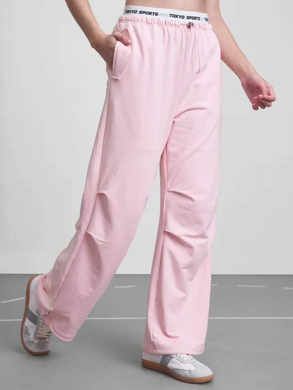Street By Tokyo Talkies Women Pink Regular Fit Track Pant
