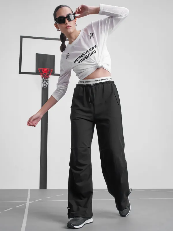 Street By Tokyo Talkies Women Black Regular Fit Track Pant