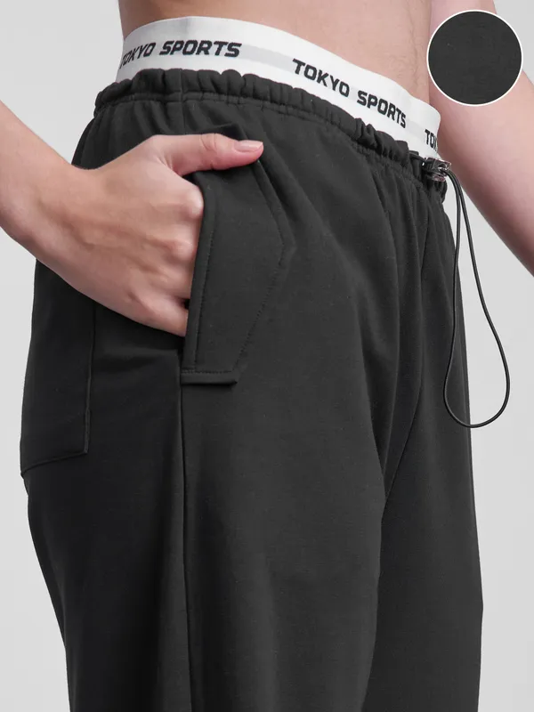 Street By Tokyo Talkies Women Black Regular Fit Track Pant
