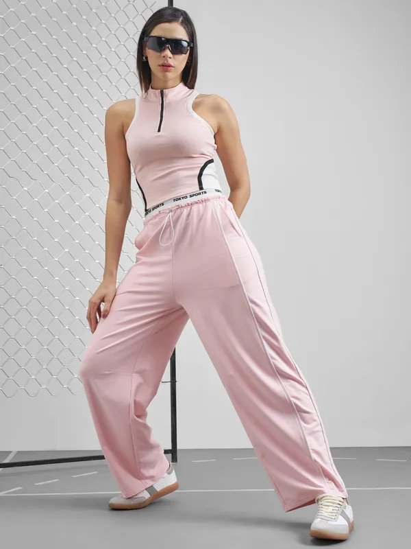 Street By Tokyo Talkies Women Pink Relaxed Fit Track Pant