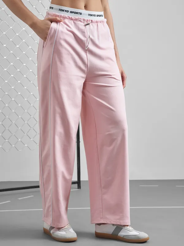 Street By Tokyo Talkies Women Pink Relaxed Fit Track Pant