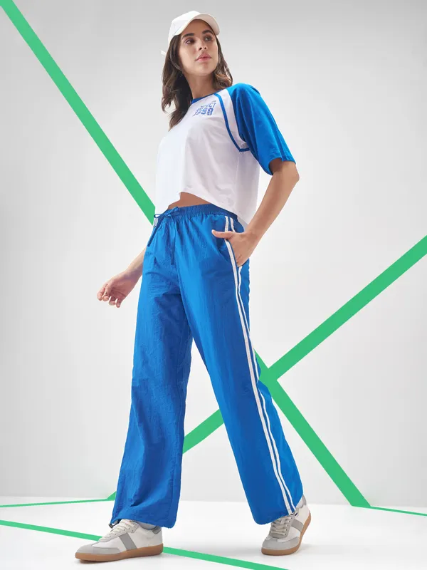Street By Tokyo Talkies Women Blue Regular Fit Track Pant