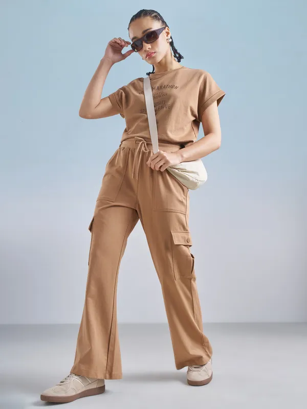 Street By Tokyo Talkies Women Brown Regular Fit Track Pant