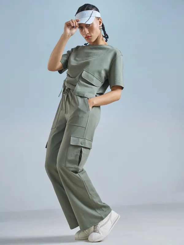 Street By Tokyo Talkies Women Olive Regular Fit Track Pant