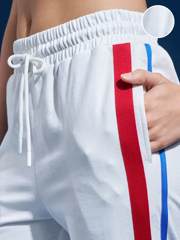 Street By Tokyo Talkies Women White Regular Fit Track Pant