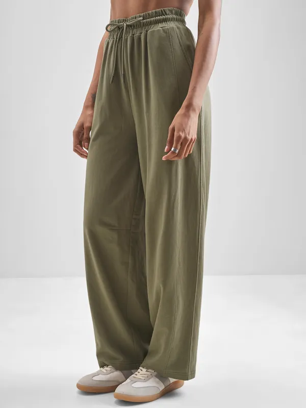 Street By Tokyo Talkies Women Olive Straight Fit Track Pant