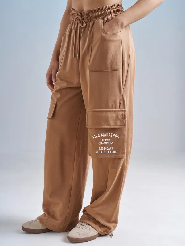 Street By Tokyo Talkies Women Brown Regular Fit Track Pant