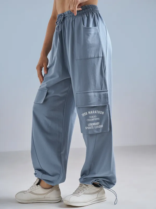 Street By Tokyo Talkies Women Blue Regular Fit Track Pant