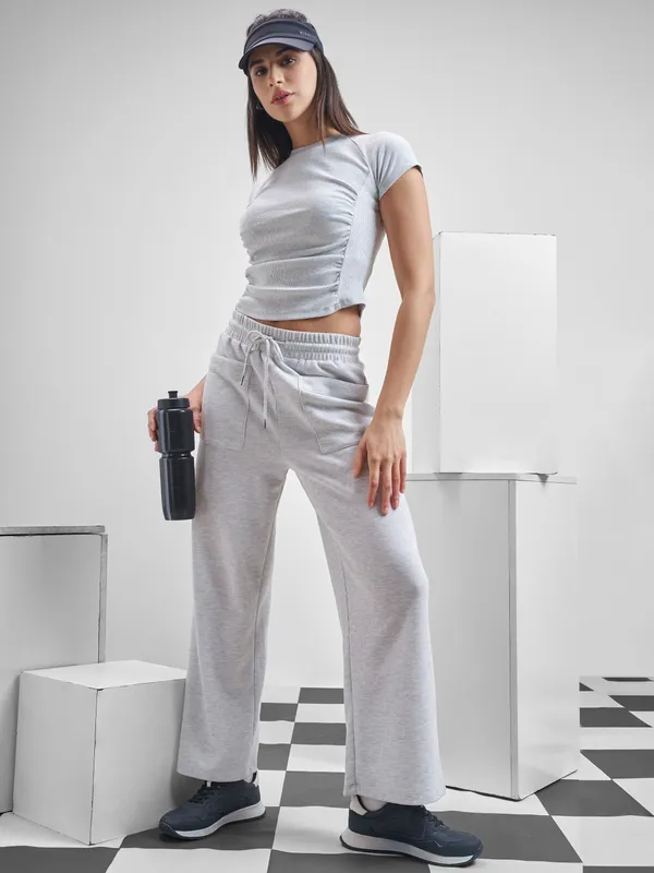 Street By Tokyo Talkies Women Grey Relaxed Fit Track Pant