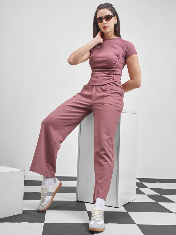 Street By Tokyo Talkies Women Mauve Relaxed Fit Track Pant