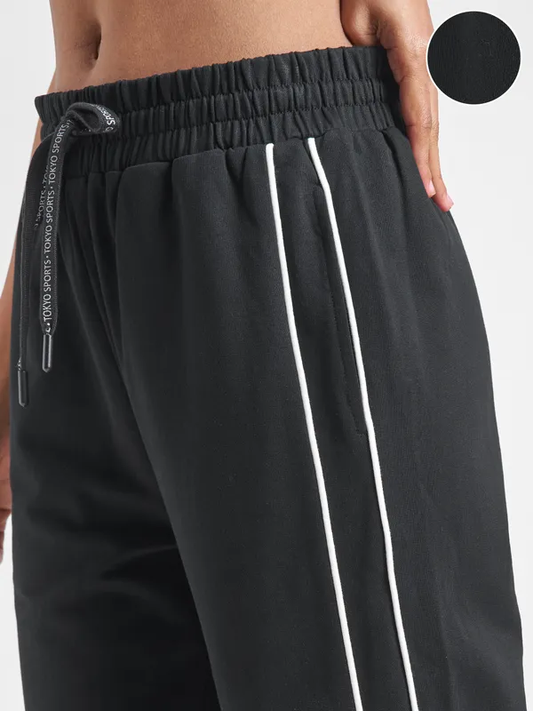 Street By Tokyo Talkies Women Black Baggy Track Pant