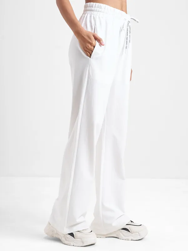 Street By Tokyo Talkies Women White Baggy Track Pant