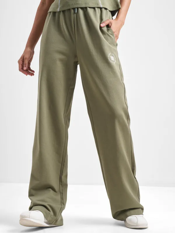 Street By Tokyo Talkies Women Olive Baggy Track Pant