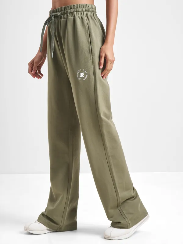 Street By Tokyo Talkies Women Olive Baggy Track Pant