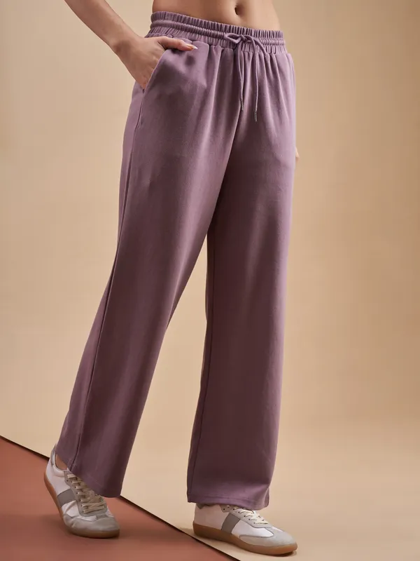 Street By Tokyo Talkies Women Purple Relaxed Fit Track Pant