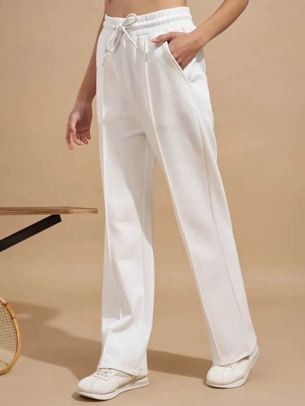 Tokyo Talkies Women White Regular Fit Track Pant