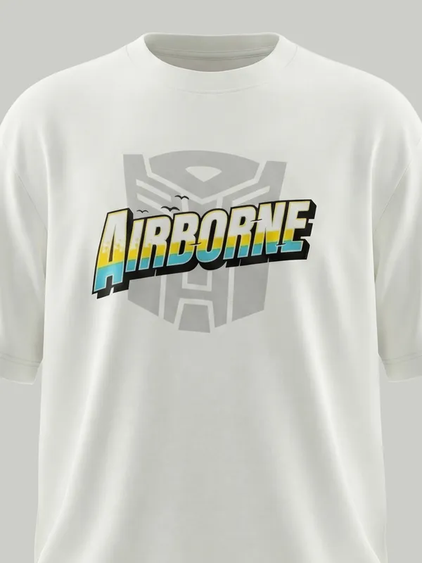 Highlander Men White Transformers Printed Round Neck T-Shirt