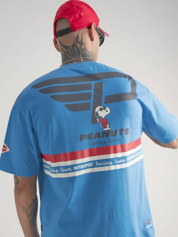 Highlander Men Blue Peanuts Printed Round Neck T-Shirt