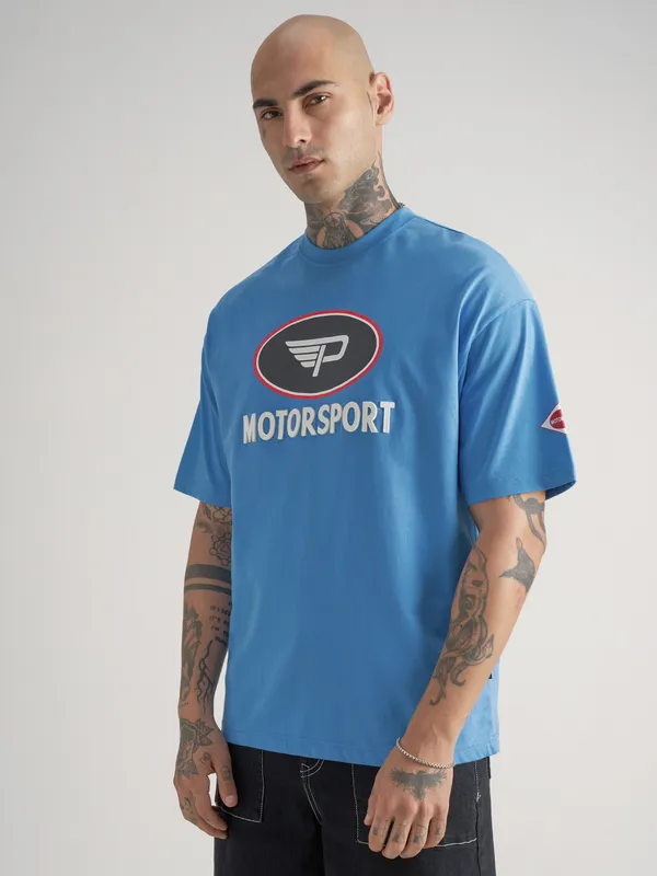 Highlander Men Blue Peanuts Printed Round Neck T-Shirt