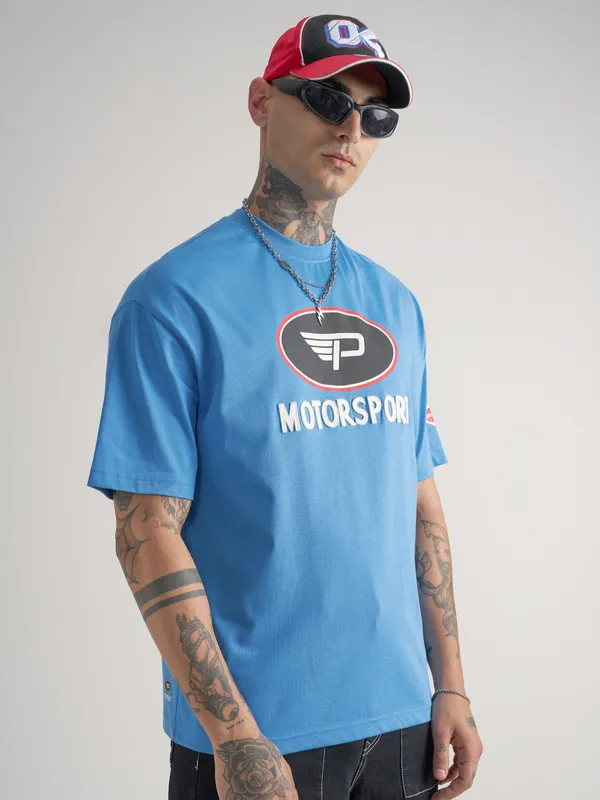 Highlander Men Blue Peanuts Printed Round Neck T-Shirt