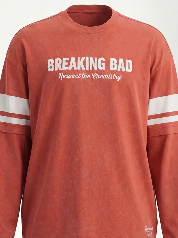 Highlander Men Brown Breaking Bad Printed Round Neck Oversized Fit T-Shirt