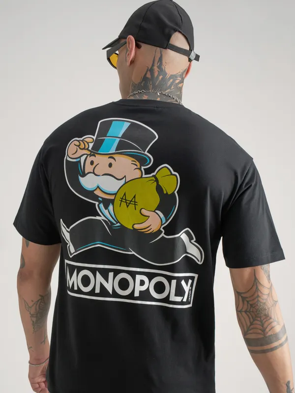Monopoly Men Printed Round Neck T-Shirt