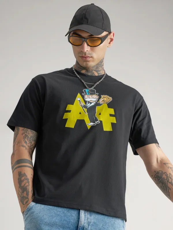 Monopoly Men Printed Round Neck T-Shirt