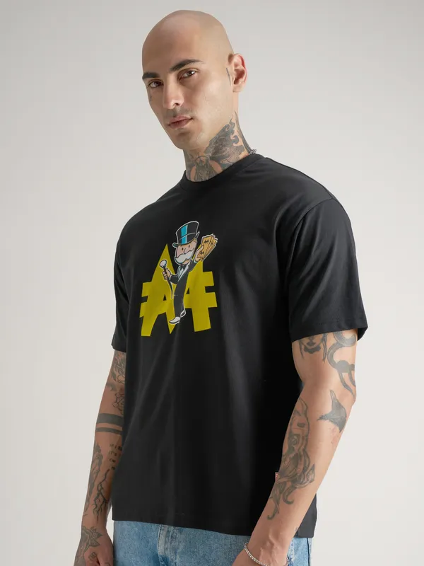 Monopoly Men Printed Round Neck T-Shirt