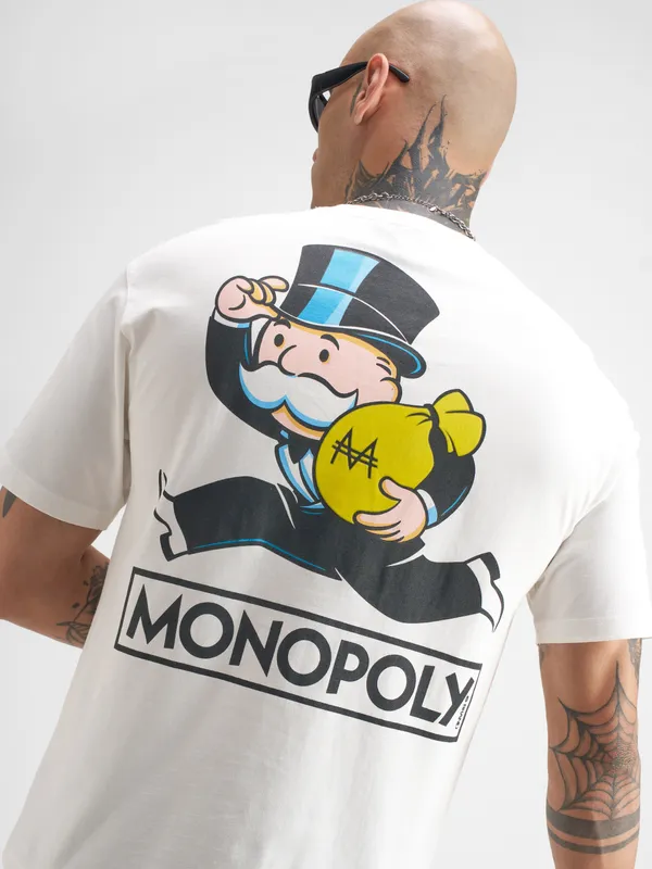 Hasbro By Highlander Men White Printed Round Neck T-Shirt