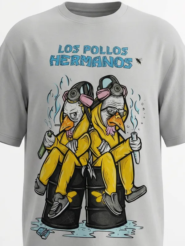 Highlander Men Grey Breaking Bad Printed Round Neck T-Shirt