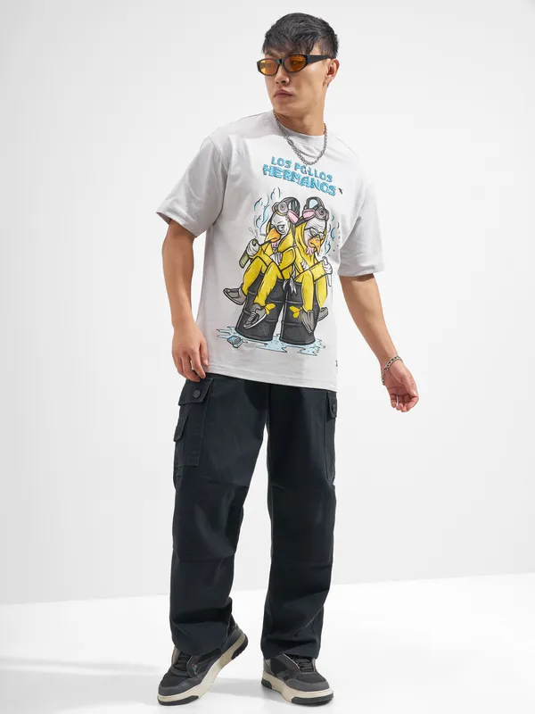Highlander Men Grey Breaking Bad Printed Round Neck T-Shirt