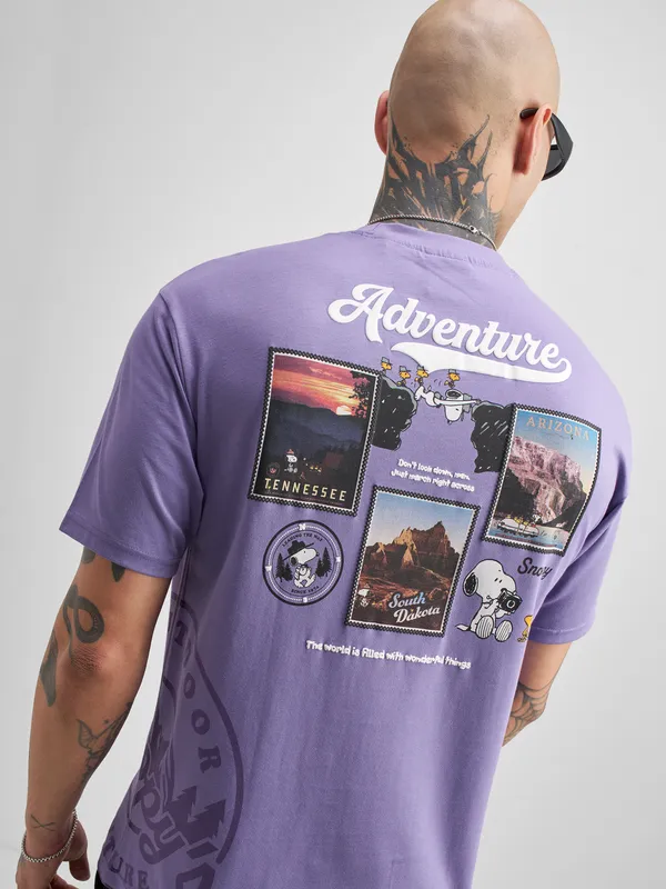 Peanuts Men Printed Round Neck T-Shirt