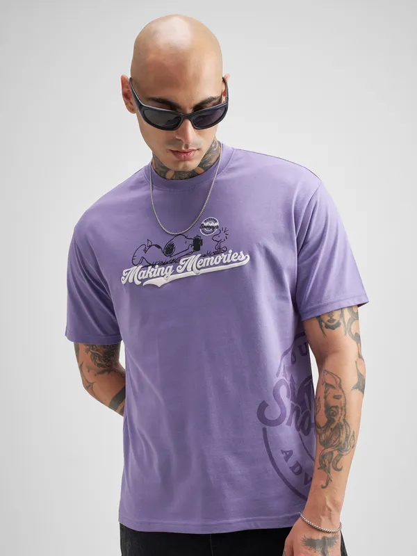 Peanuts Men Printed Round Neck T-Shirt