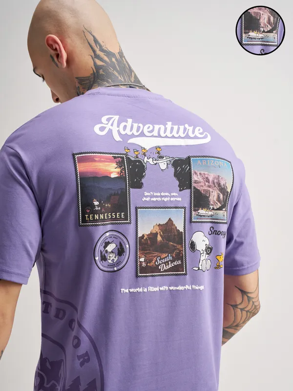 Peanuts Men Printed Round Neck T-Shirt