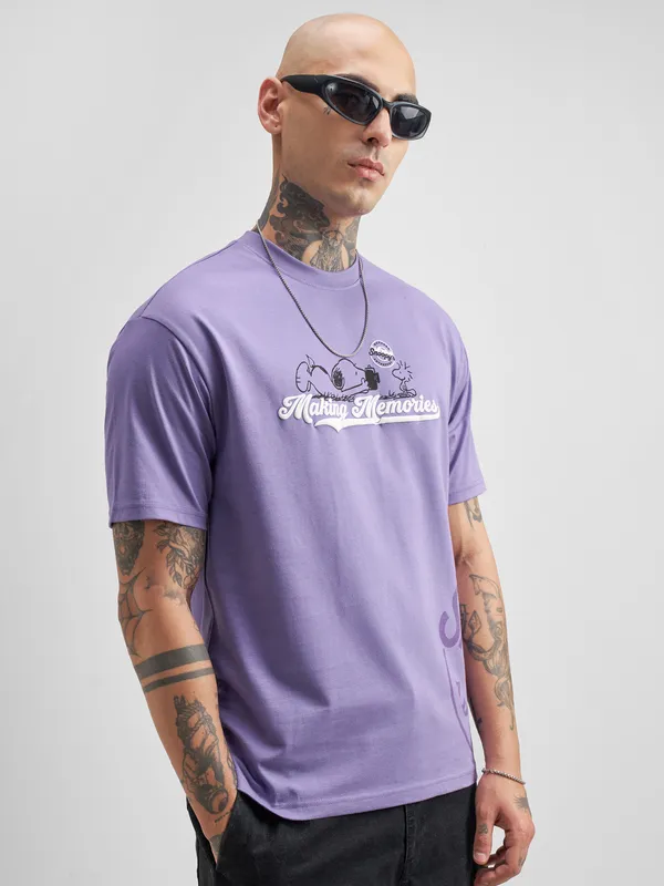 Peanuts Men Printed Round Neck T-Shirt