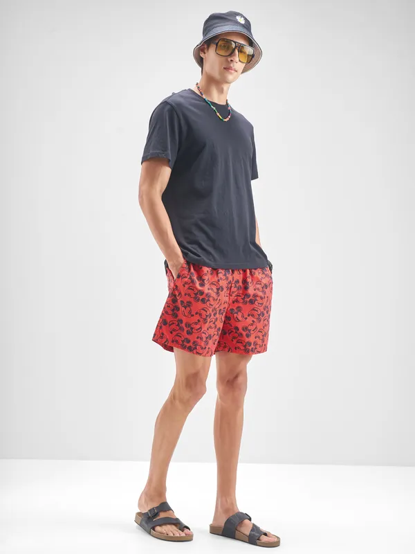 Disney By Highlander Men Red Mickey Mouse Cotton Boxers