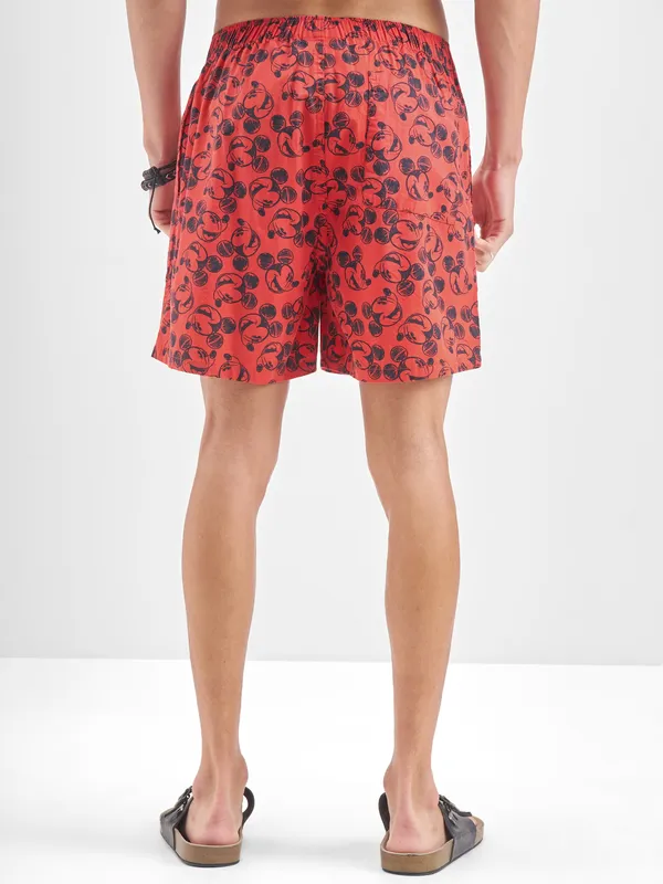 Disney By Highlander Men Red Mickey Mouse Cotton Boxers