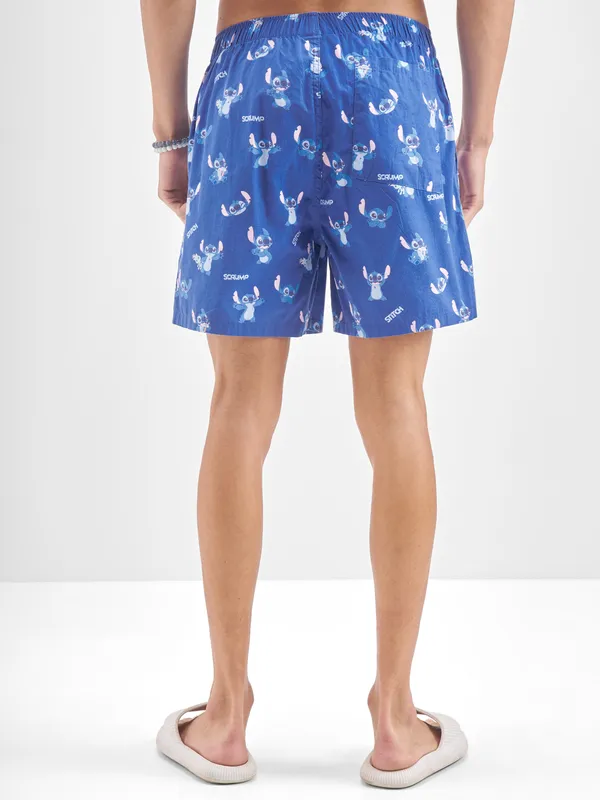 Disney By Highlander Men Blue Stitch Cotton Boxers