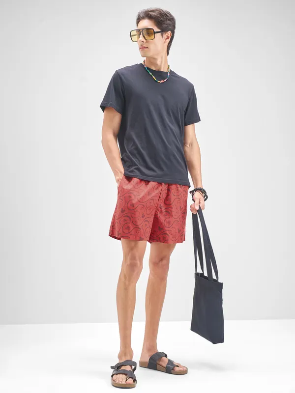 Disney By Highlander Men Red Mickey Mouse Cotton Boxers