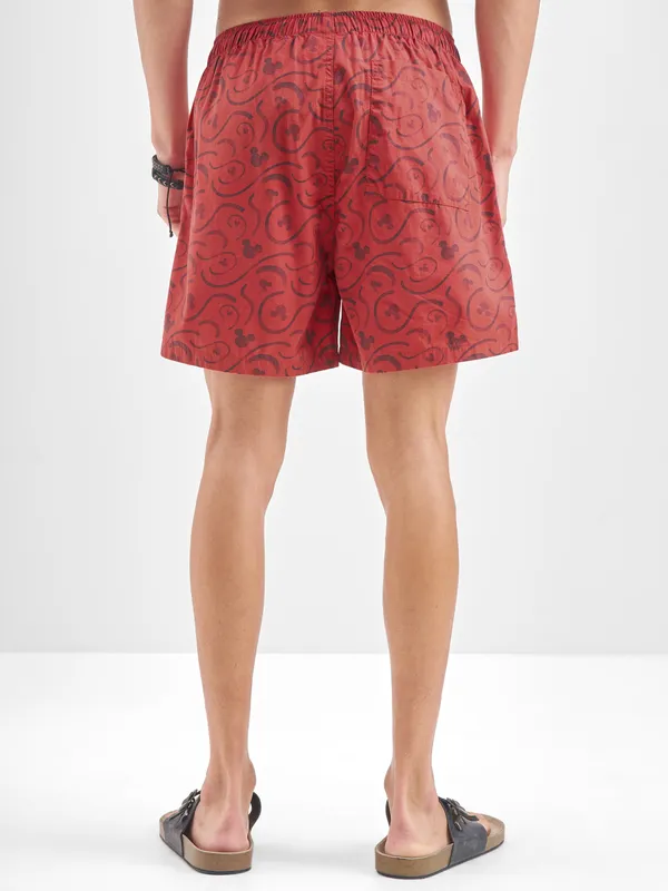 Disney By Highlander Men Red Mickey Mouse Cotton Boxers