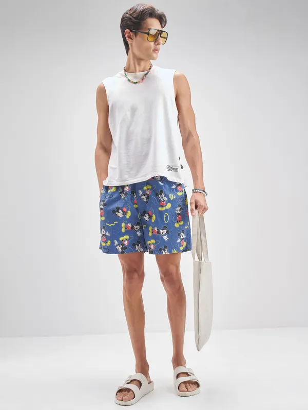 Disney By Highlander Men Blue Mickey Mouse Cotton Boxers