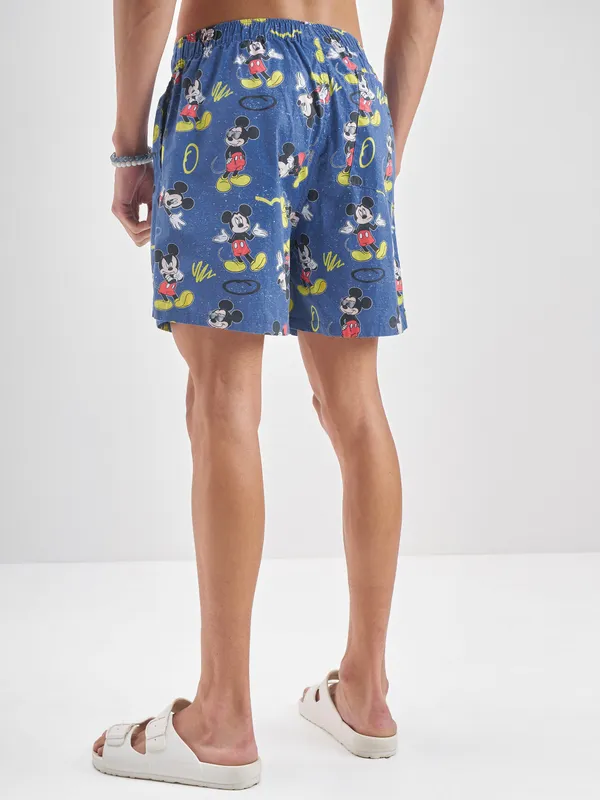 Disney By Highlander Men Blue Mickey Mouse Cotton Boxers