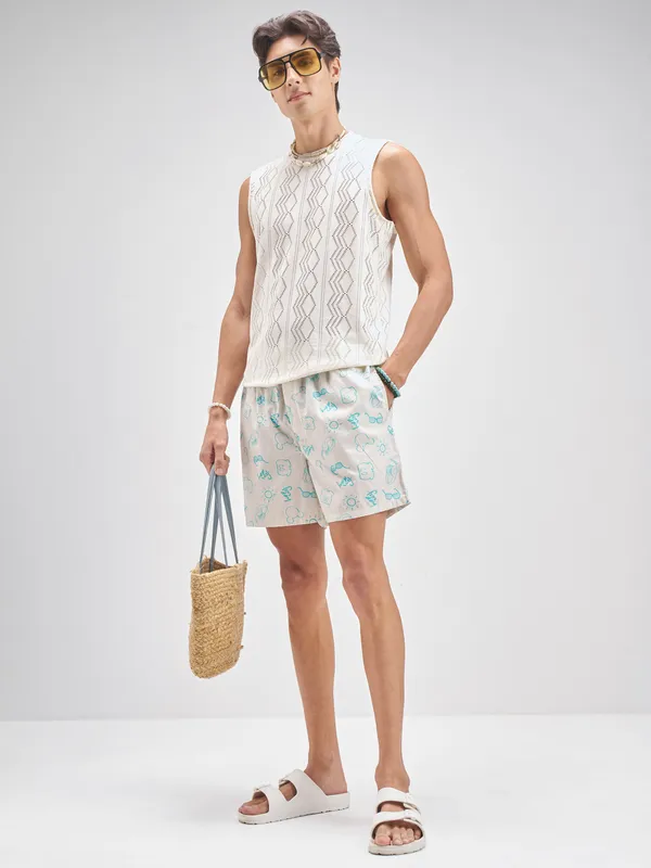 Disney By Highlander Men Off White Mickey Mouse Cotton Boxers