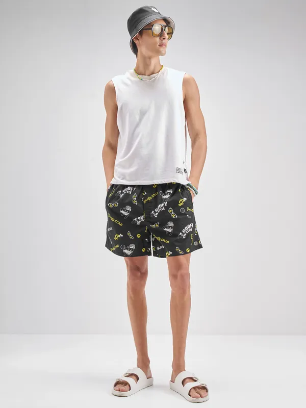 Disney By Highlander Men Black Goofy Cotton Boxers