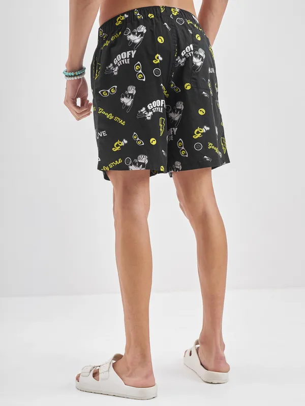 Disney By Highlander Men Black Goofy Cotton Boxers