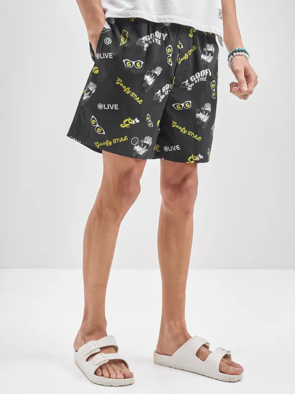 Disney By Highlander Men Black Goofy Cotton Boxers